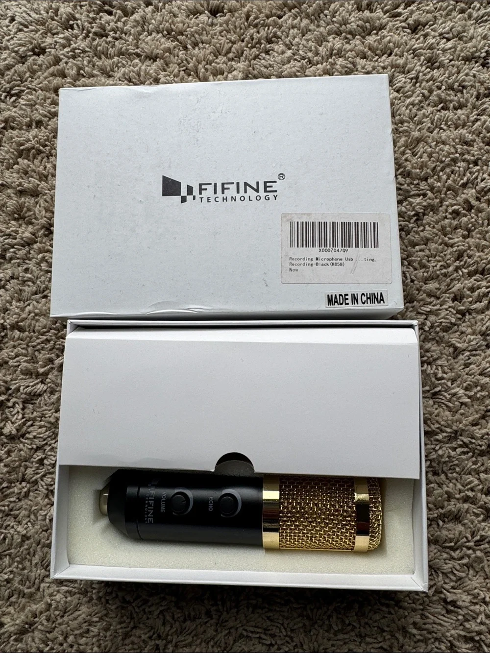 Gold & Black USB Condenser Microphone - Professional Recording